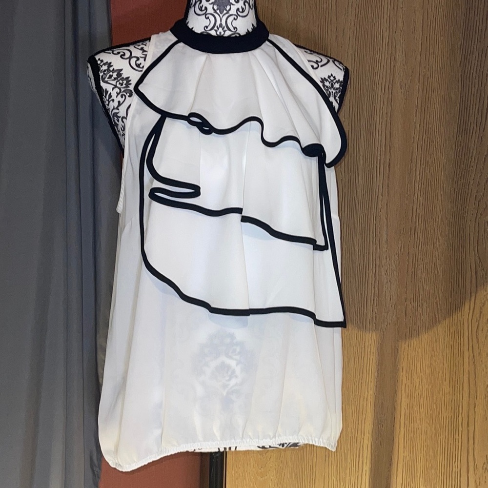 COPY - 7th avenue design studio ruffle blouse